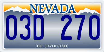 NV license plate 03D270