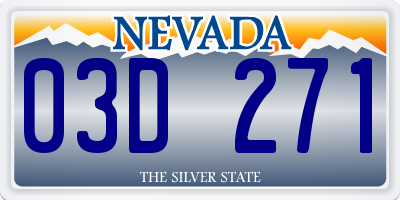 NV license plate 03D271