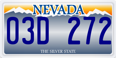 NV license plate 03D272