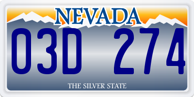 NV license plate 03D274