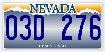 NV license plate 03D276