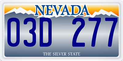 NV license plate 03D277