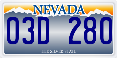 NV license plate 03D280