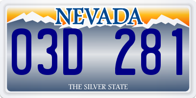 NV license plate 03D281