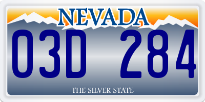 NV license plate 03D284