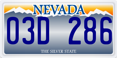 NV license plate 03D286