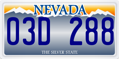 NV license plate 03D288