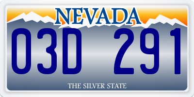 NV license plate 03D291