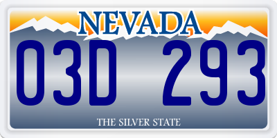NV license plate 03D293