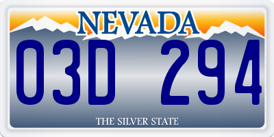 NV license plate 03D294