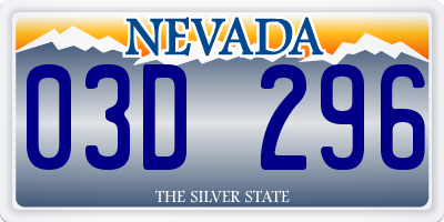 NV license plate 03D296