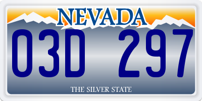 NV license plate 03D297