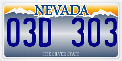 NV license plate 03D303
