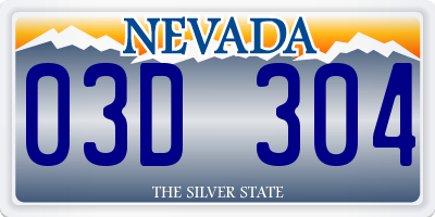 NV license plate 03D304