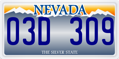 NV license plate 03D309
