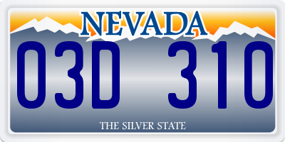 NV license plate 03D310