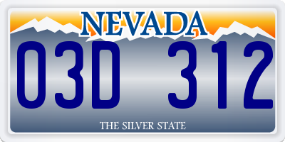 NV license plate 03D312