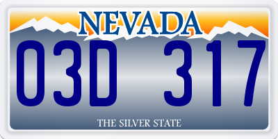 NV license plate 03D317