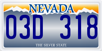 NV license plate 03D318