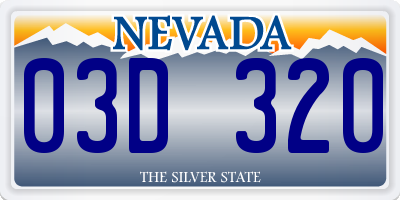 NV license plate 03D320