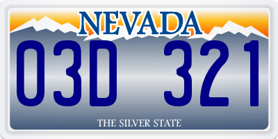 NV license plate 03D321