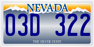 NV license plate 03D322