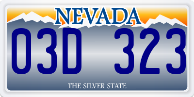 NV license plate 03D323