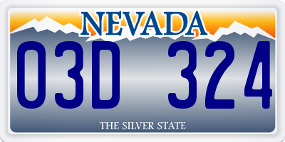 NV license plate 03D324