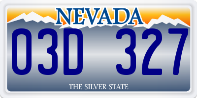 NV license plate 03D327