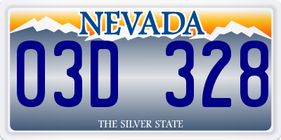 NV license plate 03D328