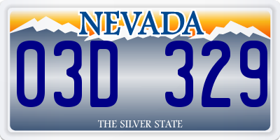 NV license plate 03D329