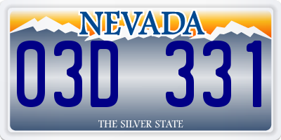 NV license plate 03D331