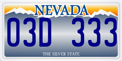 NV license plate 03D333