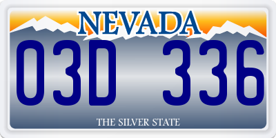 NV license plate 03D336