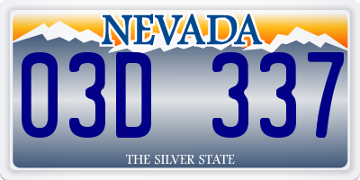 NV license plate 03D337