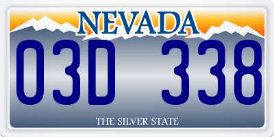 NV license plate 03D338