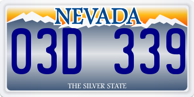 NV license plate 03D339