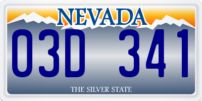 NV license plate 03D341