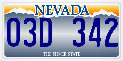 NV license plate 03D342