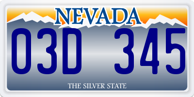 NV license plate 03D345