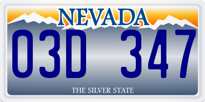 NV license plate 03D347