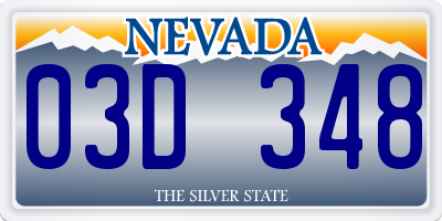 NV license plate 03D348