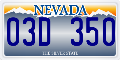 NV license plate 03D350