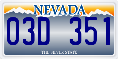 NV license plate 03D351