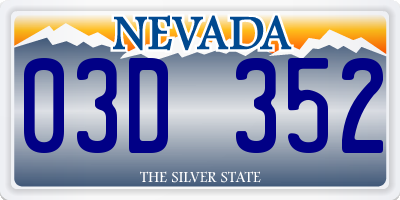 NV license plate 03D352