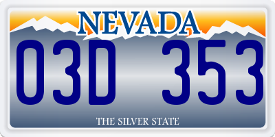 NV license plate 03D353