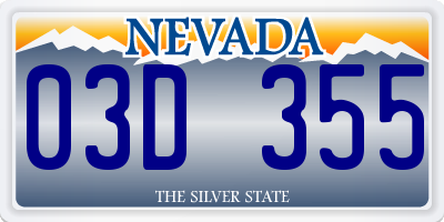 NV license plate 03D355