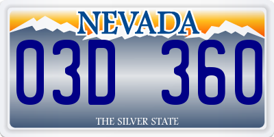 NV license plate 03D360