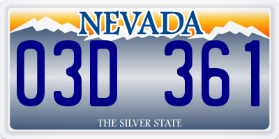 NV license plate 03D361