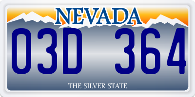 NV license plate 03D364